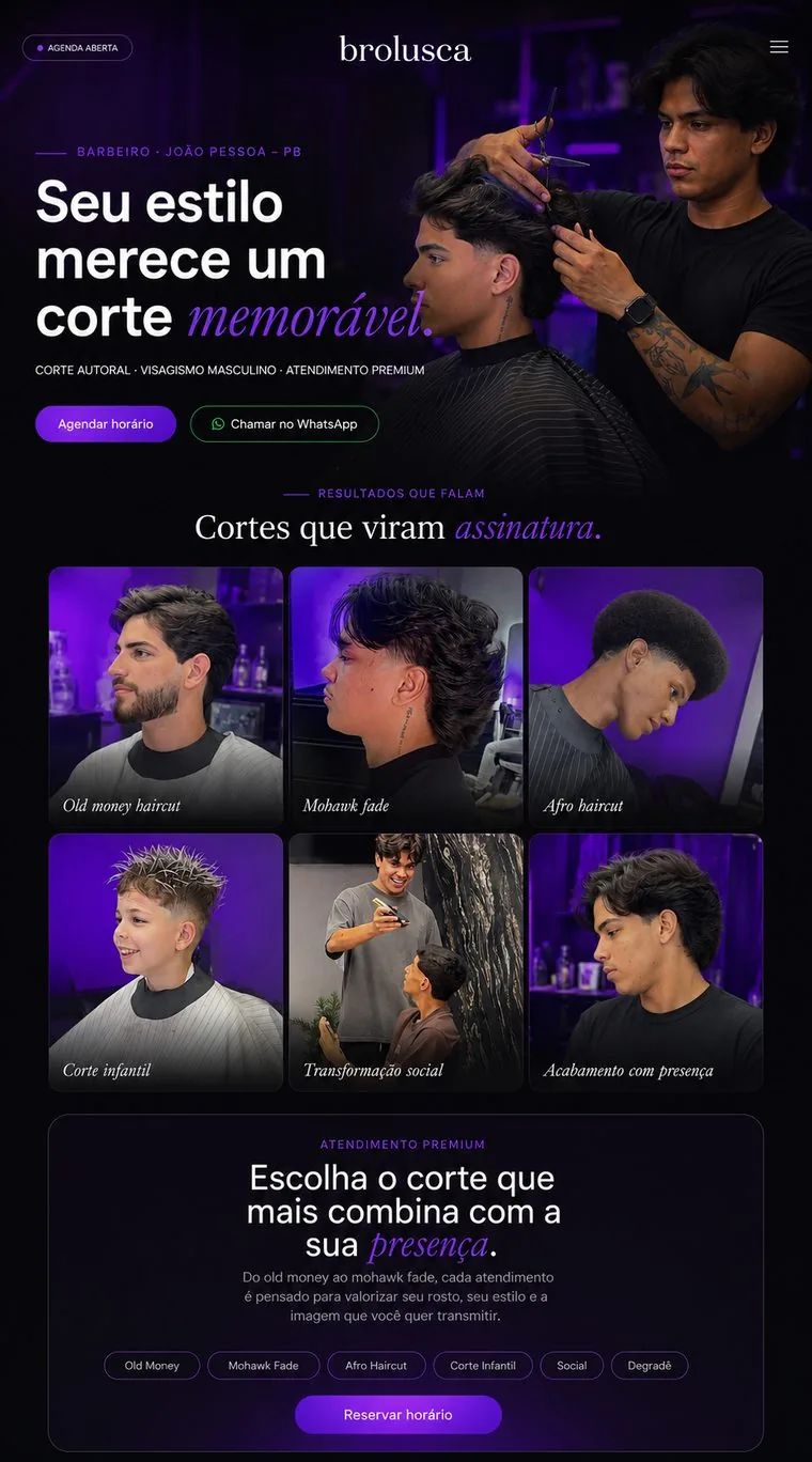 Projeto de barbearia Brolusca