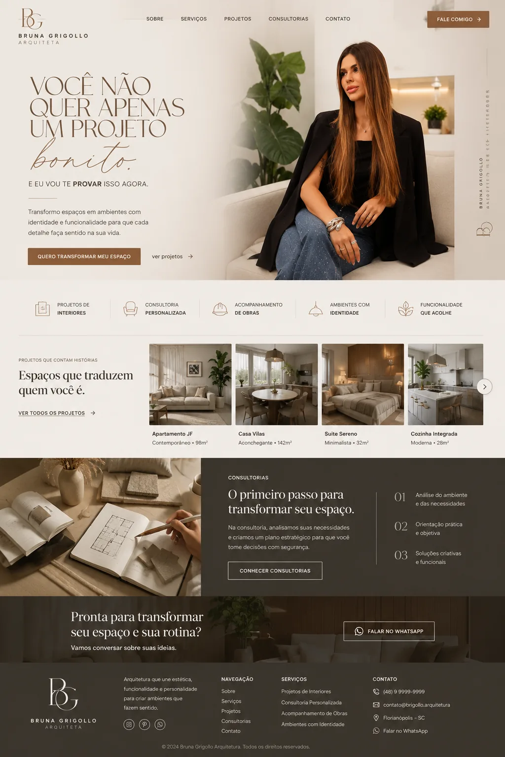 Projeto de arquitetura e interiores Bruna Grigollo