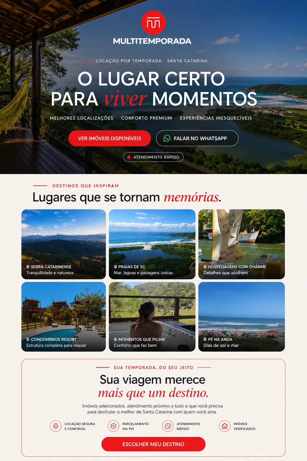 Projeto de locação por temporada Multitemporada